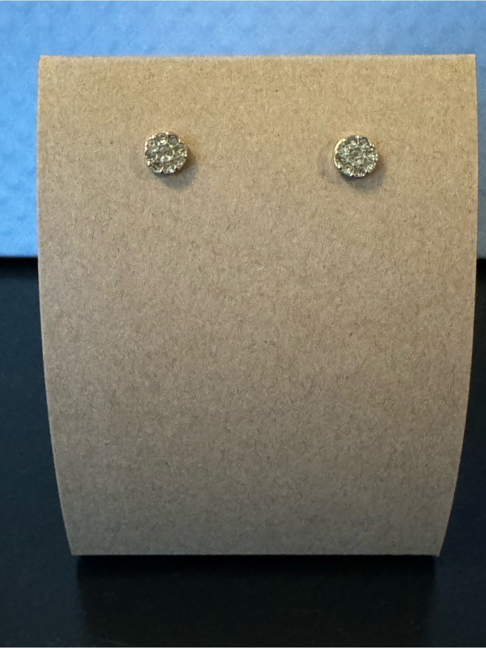Classic Gold Crystal Round Stud Earrings - Women Jewelry